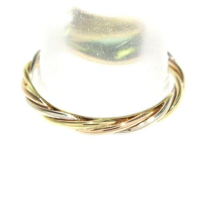 Cartier Ring 50 Trinity Twisted 18K Three-color And Emerald