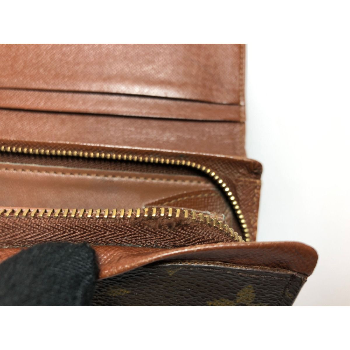 Louis Vuitton Bifold Wallet L-Shaped Zipper Monogram Porte Monet Pied Tresor