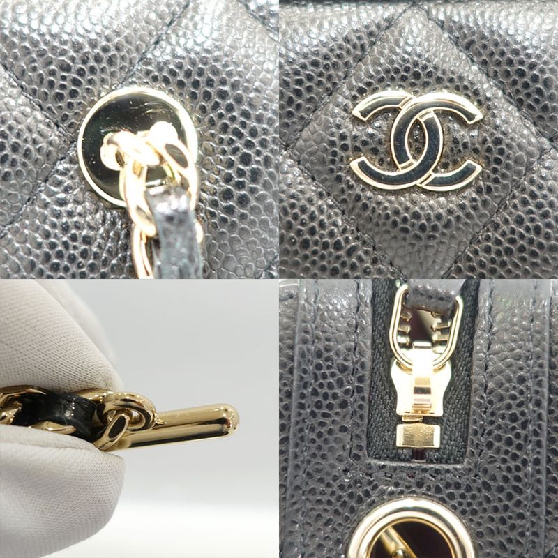 Chanel Mini Boston Chain Shoulder - Ap4474 Random Serial Caviar Skin