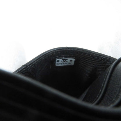 CHANEL Ap3595 Matelasse Coco Mark Lambskin Pass Case/card Case Black Hardware