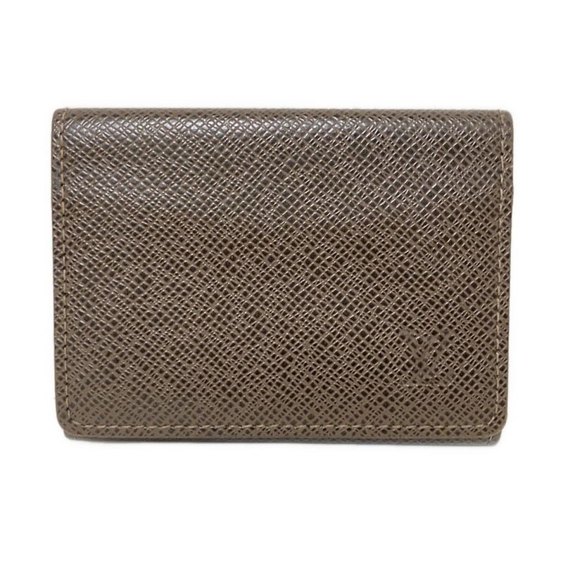 Louis Vuitton Business Card Case Taiga Enveloppe Carte De Visite M30928 Grizzly