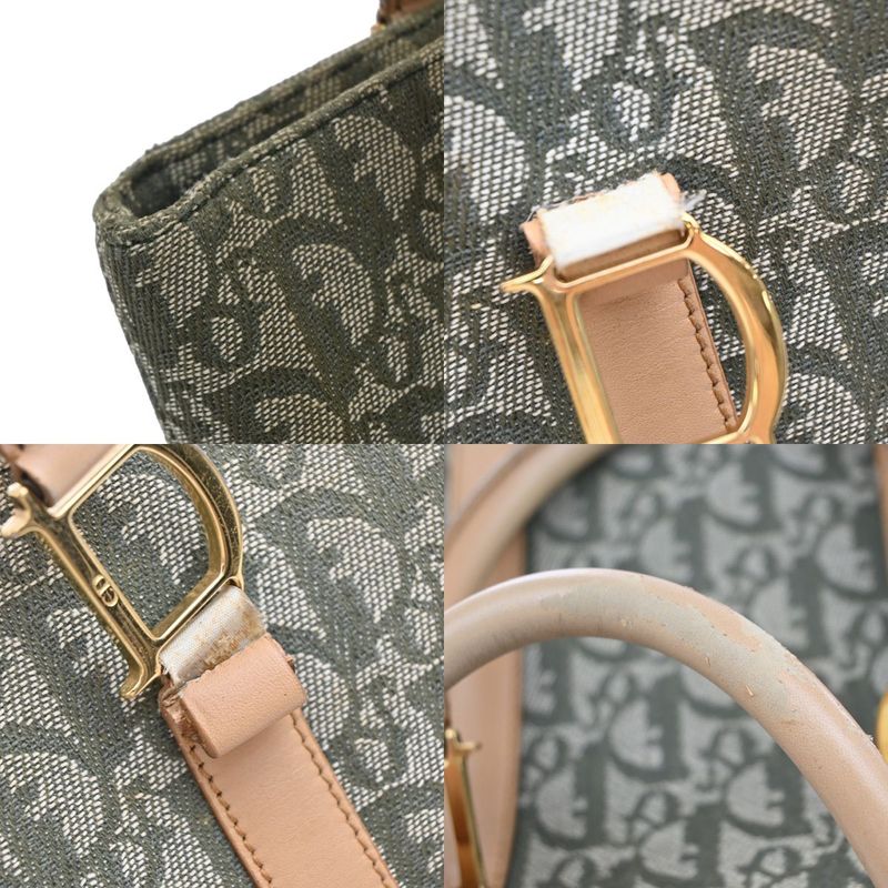Christian DIOR Shoulder Tote Leather Canvas Leather 70kb031