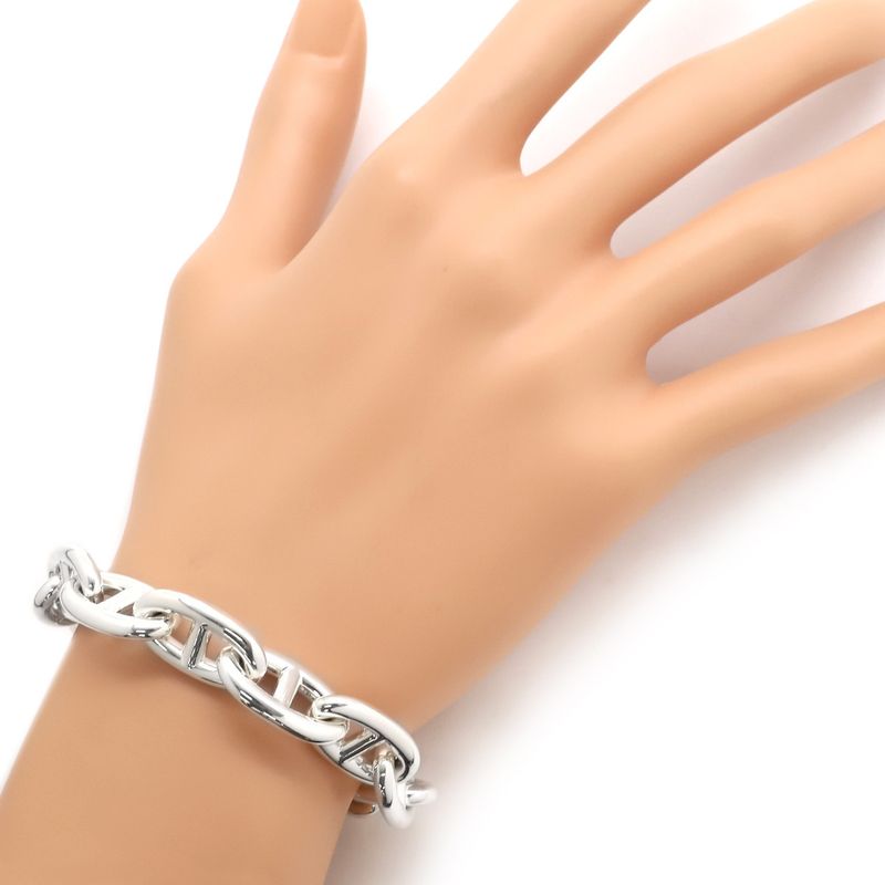 Hermes Bracelet Chaine D'ancre GM Silver 925 Silver 11 Frames Star Ring Silver