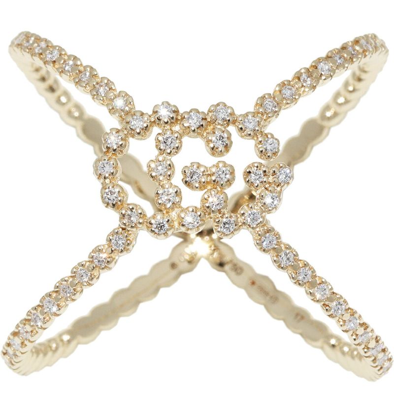 Gucci Ring 18K Yellow Gold Diamond 88P GG Running Ring