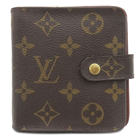 Louis Vuitton Bifold Wallet Compact Zip Monogram Canvas Monogram Gold Hardware