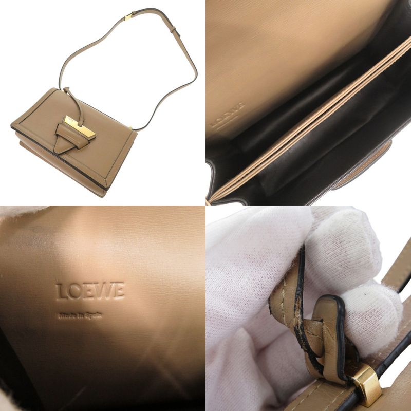 Loewe Barcelona Leather Beige Shoulder Bag 0242 Loewe