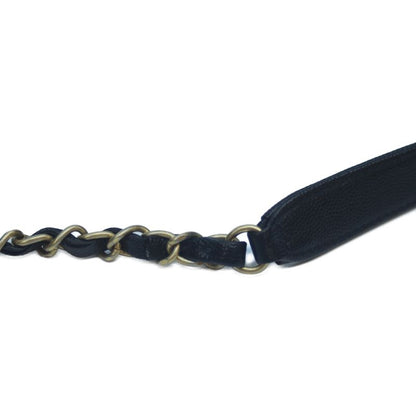 Chanel 28th As1045 Black Caviar Skin Deauville Drawstring Chain Shoulder Bag