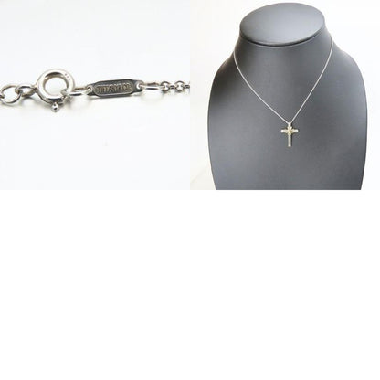 Tiffany & Co Necklace Signature Cross Silver 925 18K Yellow Gold Approx 8.0g