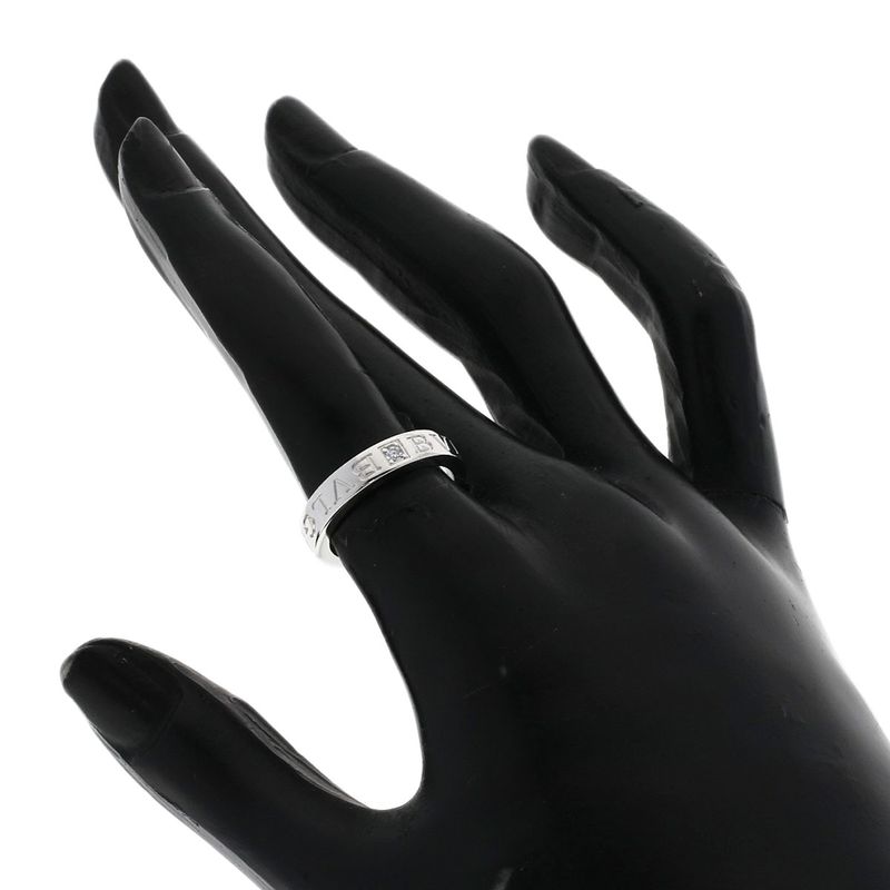Bvlgari Bulgari Double Logo 1P Diamond Ring And Ring 18K White Gold Ladies