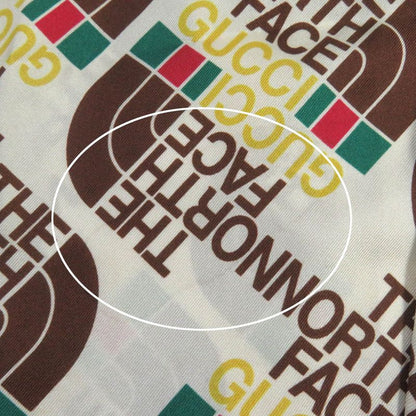 Gucci THE North FACE The North Face 654766 100% Silk Full Logo Open Collar