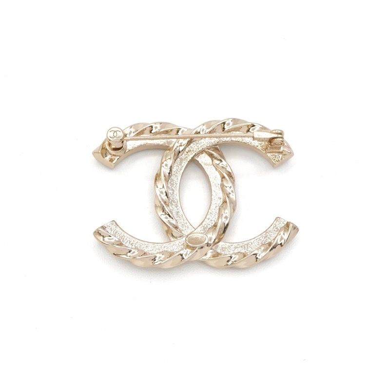 Chanel Brooch Corsage Gold Here Mark Rhinestone