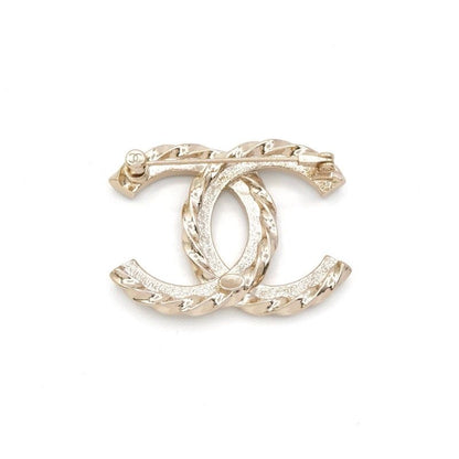 Chanel Brooch Corsage Gold Here Mark Rhinestone