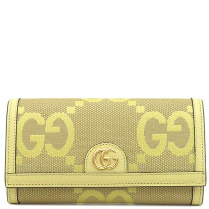 Gucci Chain Wallet GG Jumbo Ophidia Continental Wallet Leather Jumbo GG Canvas