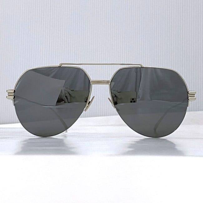Bottega Veneta Sunglasses F21476 Silver Gray Mirror