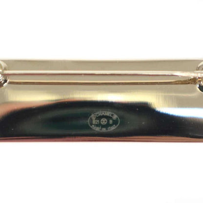 Chanel 21aw Logo Plate Brooch B21 B Gold Type