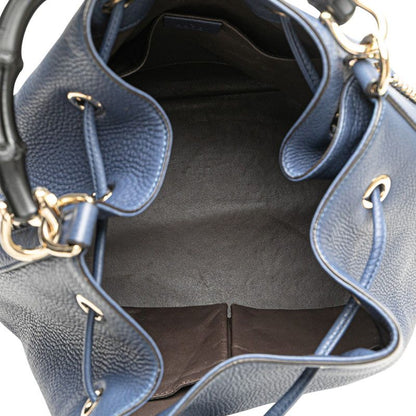 Gucci Bamboo Shoulder Bag Handbag 2WAY 387613 Blue Leather Ladies Gucci