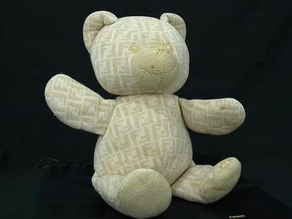 Fendi Zucca Pattern Zucchino Wool Rayon Nylon And Cashmere Bear Teddy Bear