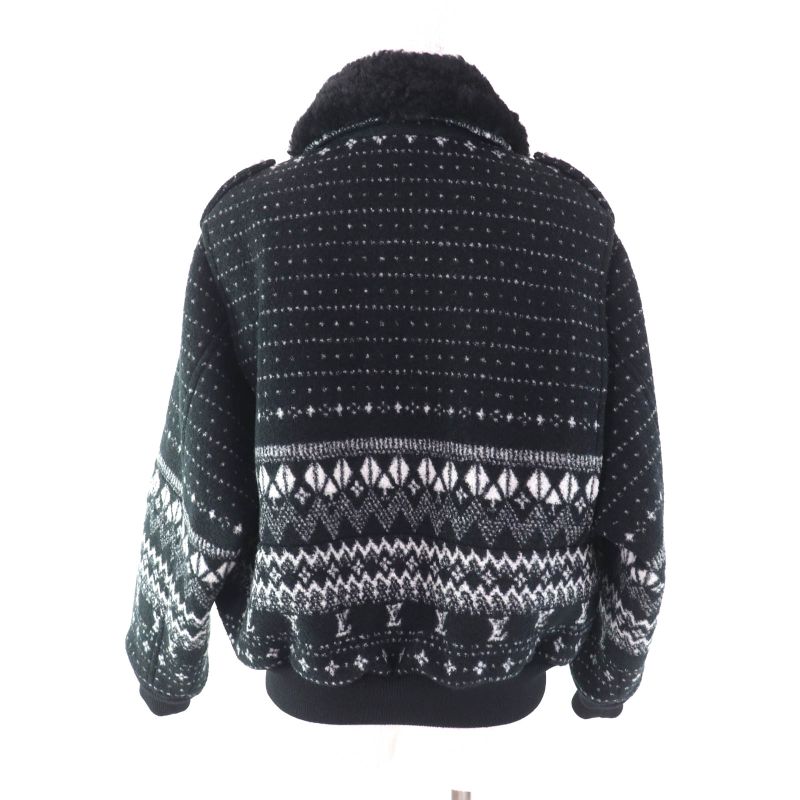 Louis Vuitton 22AW Alpine Jacquard Zip-up Jacket Black 34 Made In France