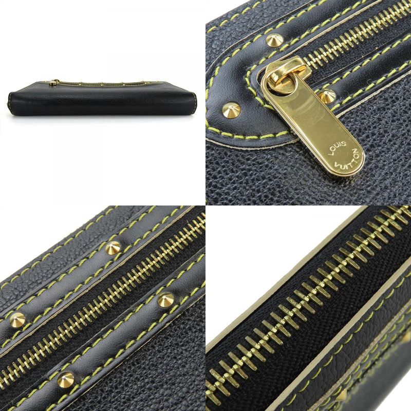 Louis Vuitton Long Wallet Zippy Wallet M93029 Suhari Round Zipper Leather Black