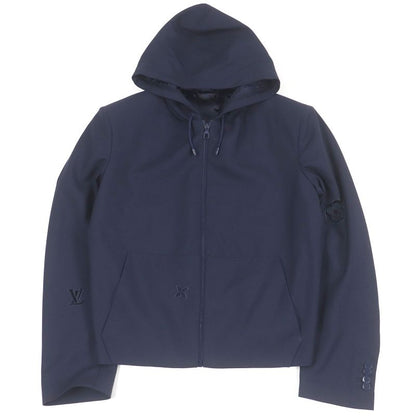 Louis Vuitton 100% Wool LV Icon Motif Zip Hoodie Blouson Navy 46 Made In Italy