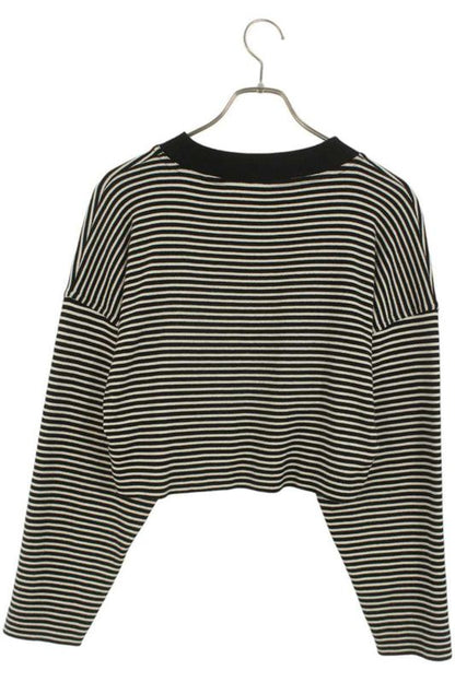Celine 2x525545f Cropped Striped Allover Knit Long Sleeve Cut And Sewn Women's