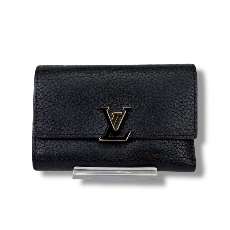 Louis Vuitton Trifold Wallet Portefeuille Capucines Black Taurillon