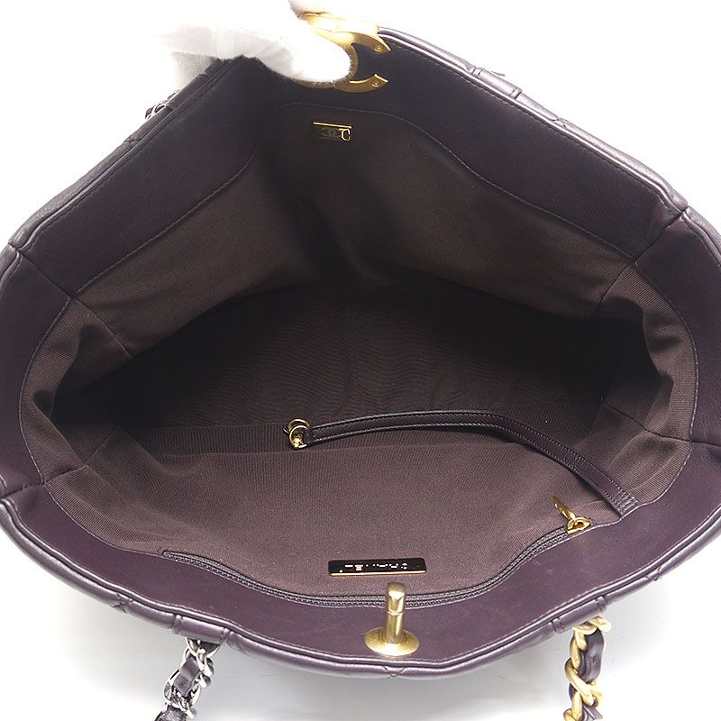 Chanel 19 Dizneuf Chain Tote Bag Dark Brown Matelasse