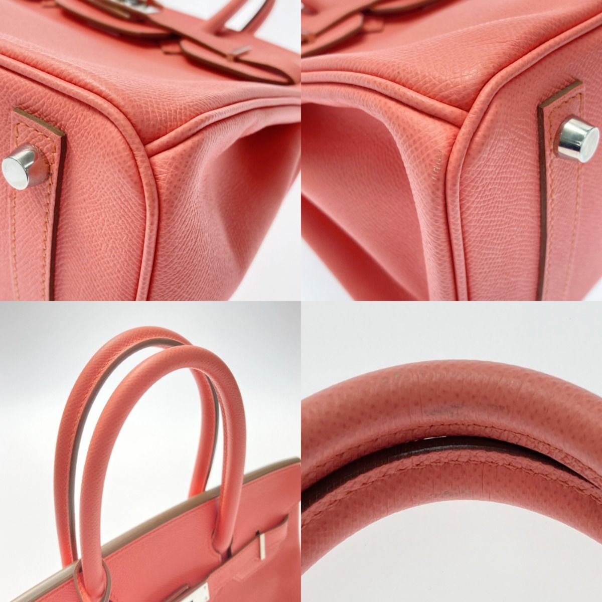 Hermes Birkin 30 Handbag Flamingo Vaux Epson Q Engraved Crochette Cadena