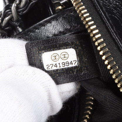 Chanel Gabrielle Sequin Black Calfskin Leather A