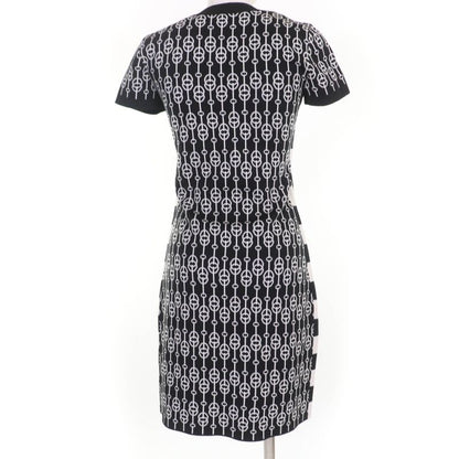 Hermes 22SS 2e2500d4 Silk Horsebit Short Sleeve Knit Dress Blackish 36 Made In