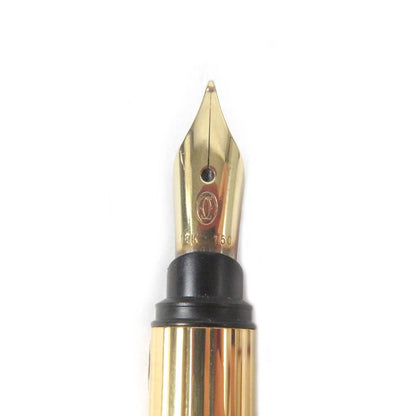 Cartier Vintage Panther Nib 18K F Nib Must De Cartier Capped Fountain Pen Gold