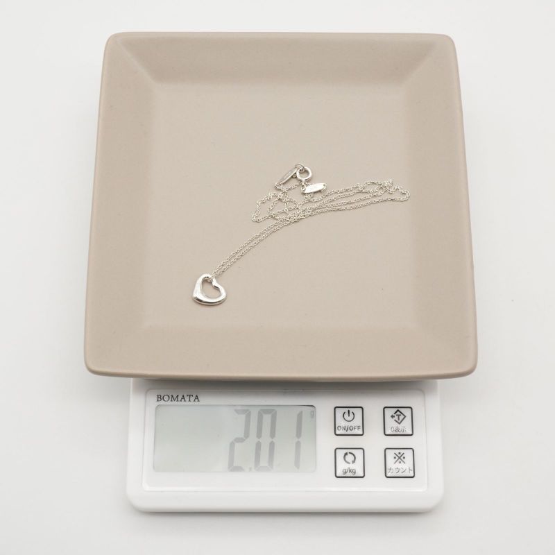 11mm (0.43in) Tiffany & Co Open Heart Silver Necklace 25-445