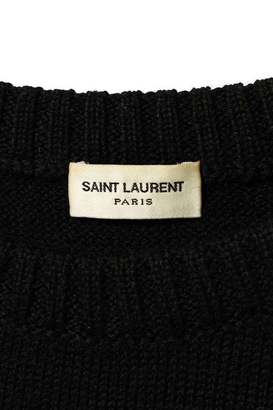 Saint Laurent Paris 17SS 411363 Y1mm (0.04in)1 Dinosaur Embroidery Knit Men's XS