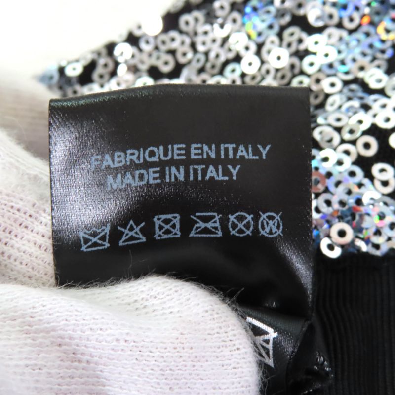 CHANEL 24C Sequined Coco Mark Bucket Hat Silver M Ladies