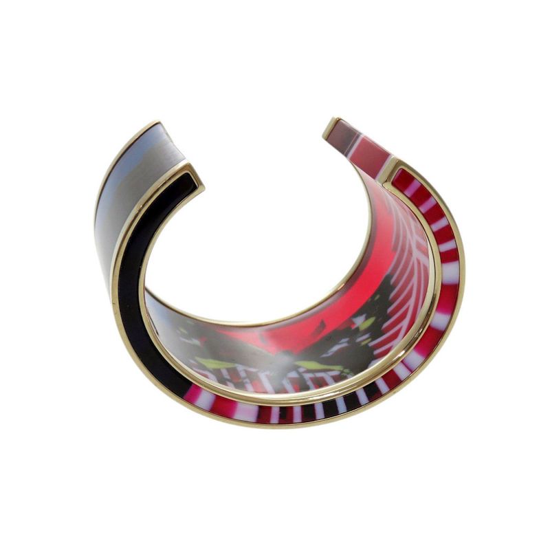 Christian Dior D-jungle Pop Skeleton Butterfly Bangle Plastic Red Bracelet 0486
