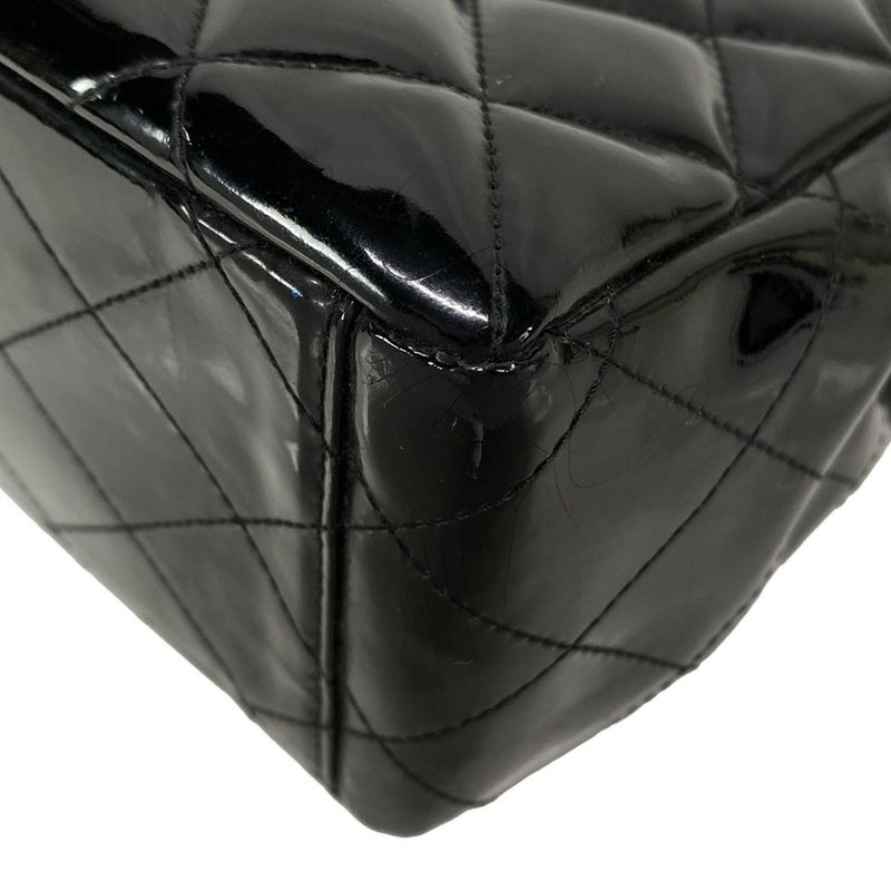 Chanel Shoulder Bag Deca Matelasse Black Coco Mark / Chain Shoulder / Silver