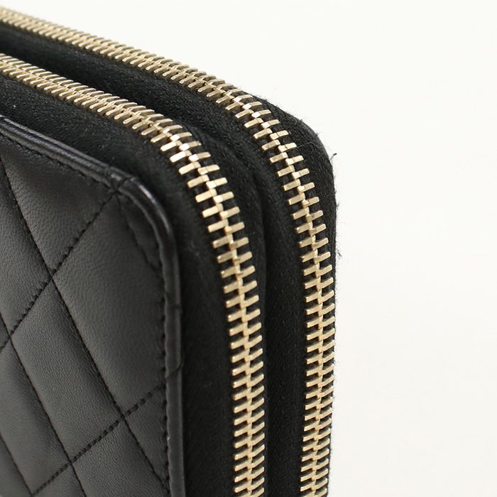 Chanel Round W Zip Wallet Long Wallet Round Zipper Lambskin 20788480 Ladies