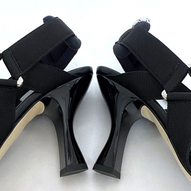 Fendi Mesh Suring Back Shoes High Heel Black