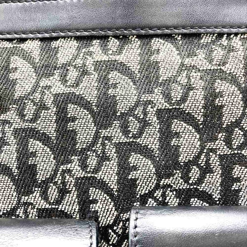 DIOR Handbag Tote Bag Trotter Canvas Leather Black Women's