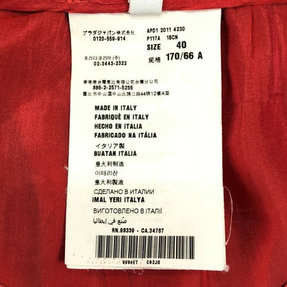 Prada - Belt Pleated Flared Skirt - 40 - Red - Women