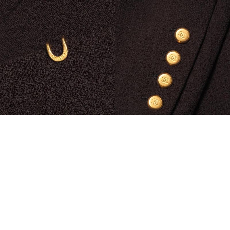 Chanel Vintage Skirt Suit Size 42 96A Setup Midi CC Logo Coco Mark Made In