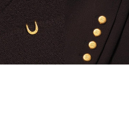 Chanel Vintage Skirt Suit Size 42 96A Setup Midi CC Logo Coco Mark Made In