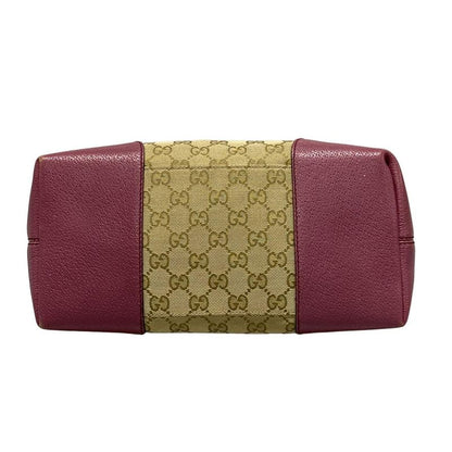 Gucci Handbag GG Pattern/bree 353120 Dark Brown/beige/purple Leather