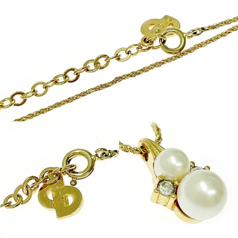 Christian Dior GP Rhinestone Faux Pearl Necklace Earring Set 328030 Necklace