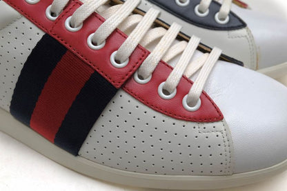 Gucci Shoes Sneakers Shoes Low Cut Ladies Women Leather Genuine White 192713