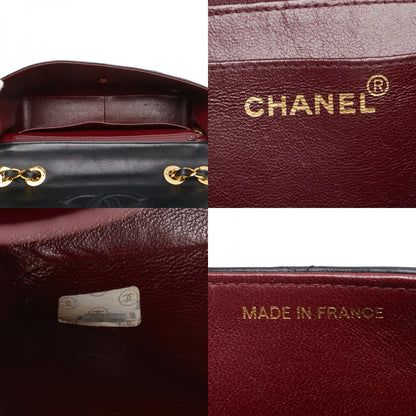 Chanel Matelasse Coco Mark Chain Shoulder Bag Handbag Black Lambskin Ladies