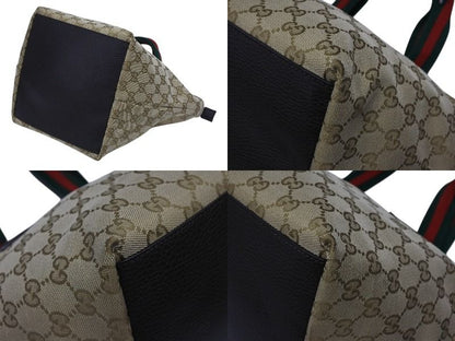 Gucci Handbag Sherry Line Beige Red Green GG Canvas Leather — view 5