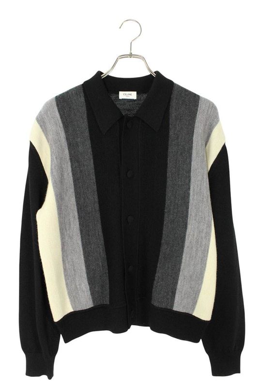 Celine Ry05h0b67 Striped Polo Knit Men's M