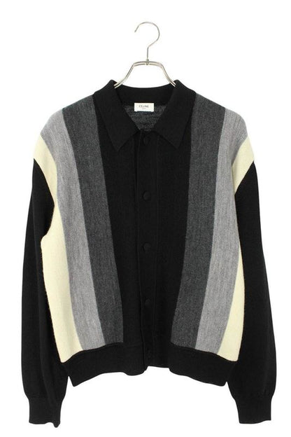 Celine Ry05h0b67 Striped Polo Knit Men's M