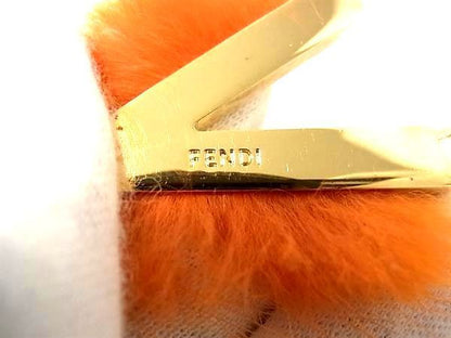 Fendi Abclick Abby Click V Pendant Top With Initials Charm Orange And Gold